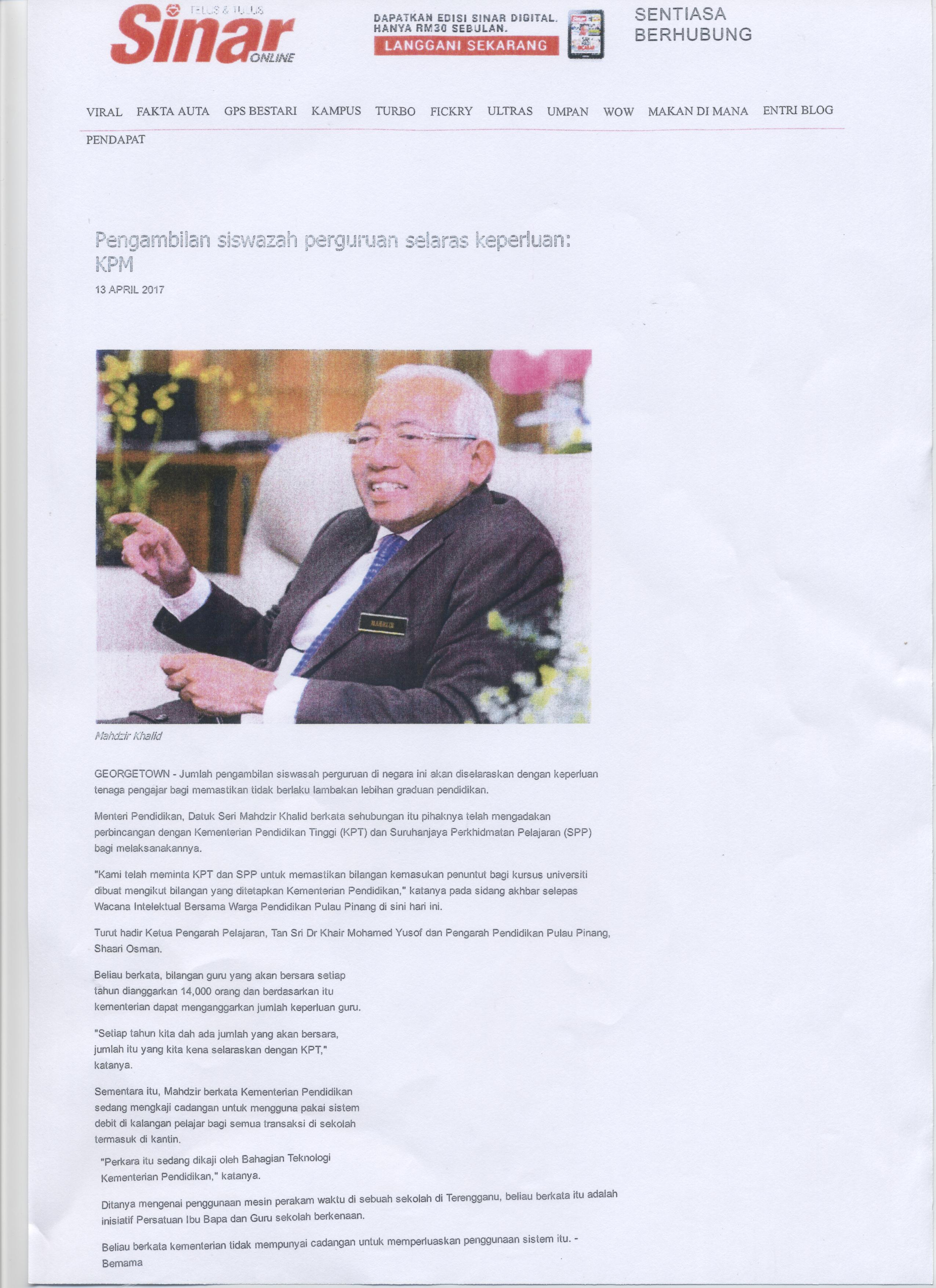 BERITA HARIAN 11 MAC 2021