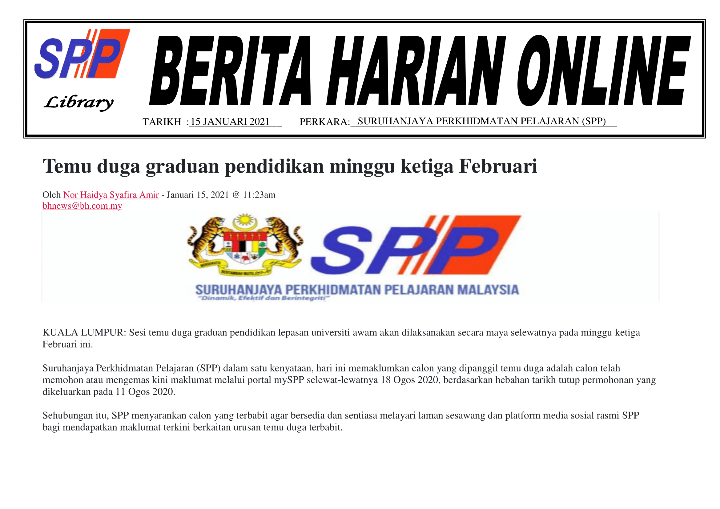 BERITA HARIAN 11 MAC 2021
