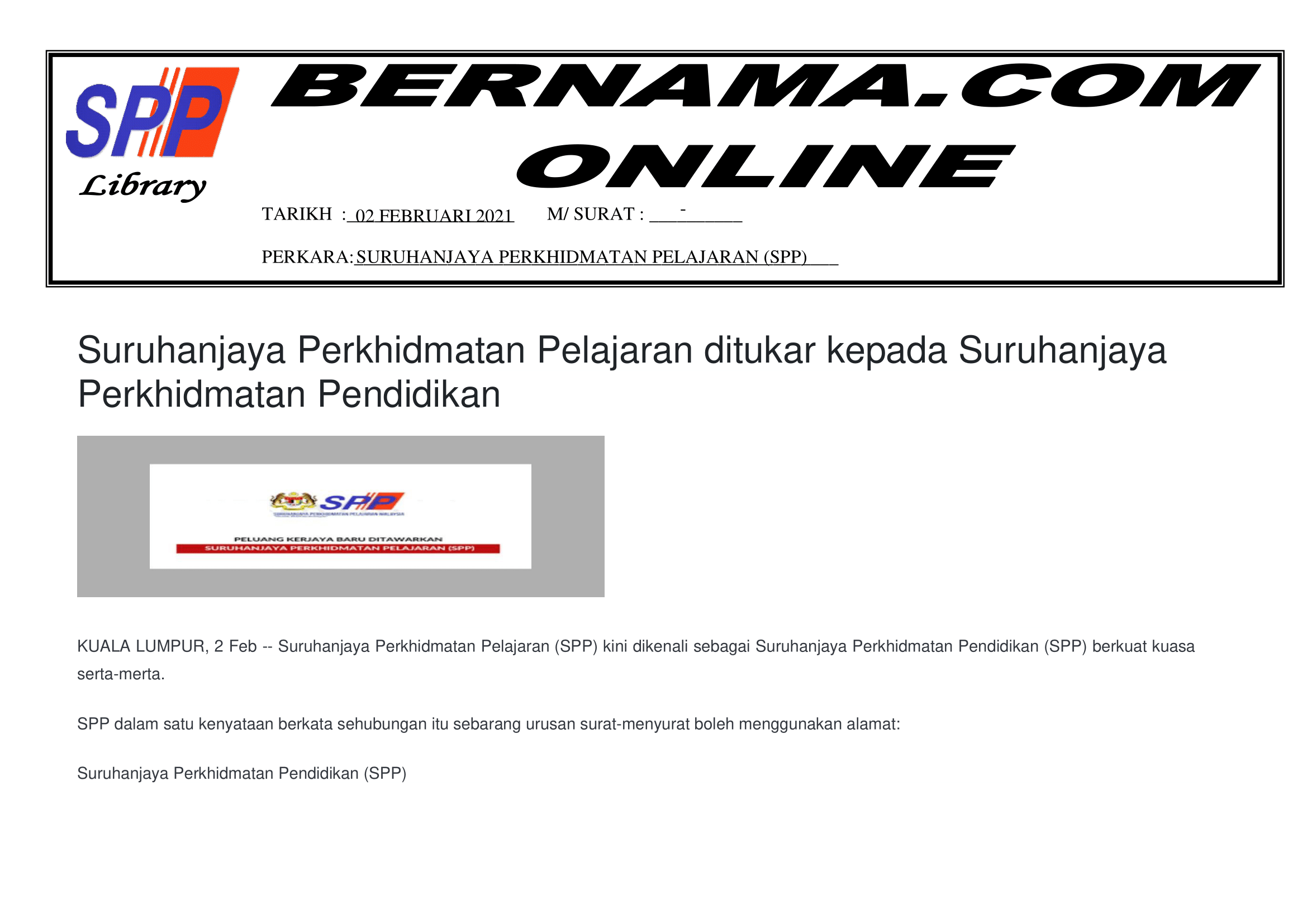 BERITA HARIAN 11 MAC 2021