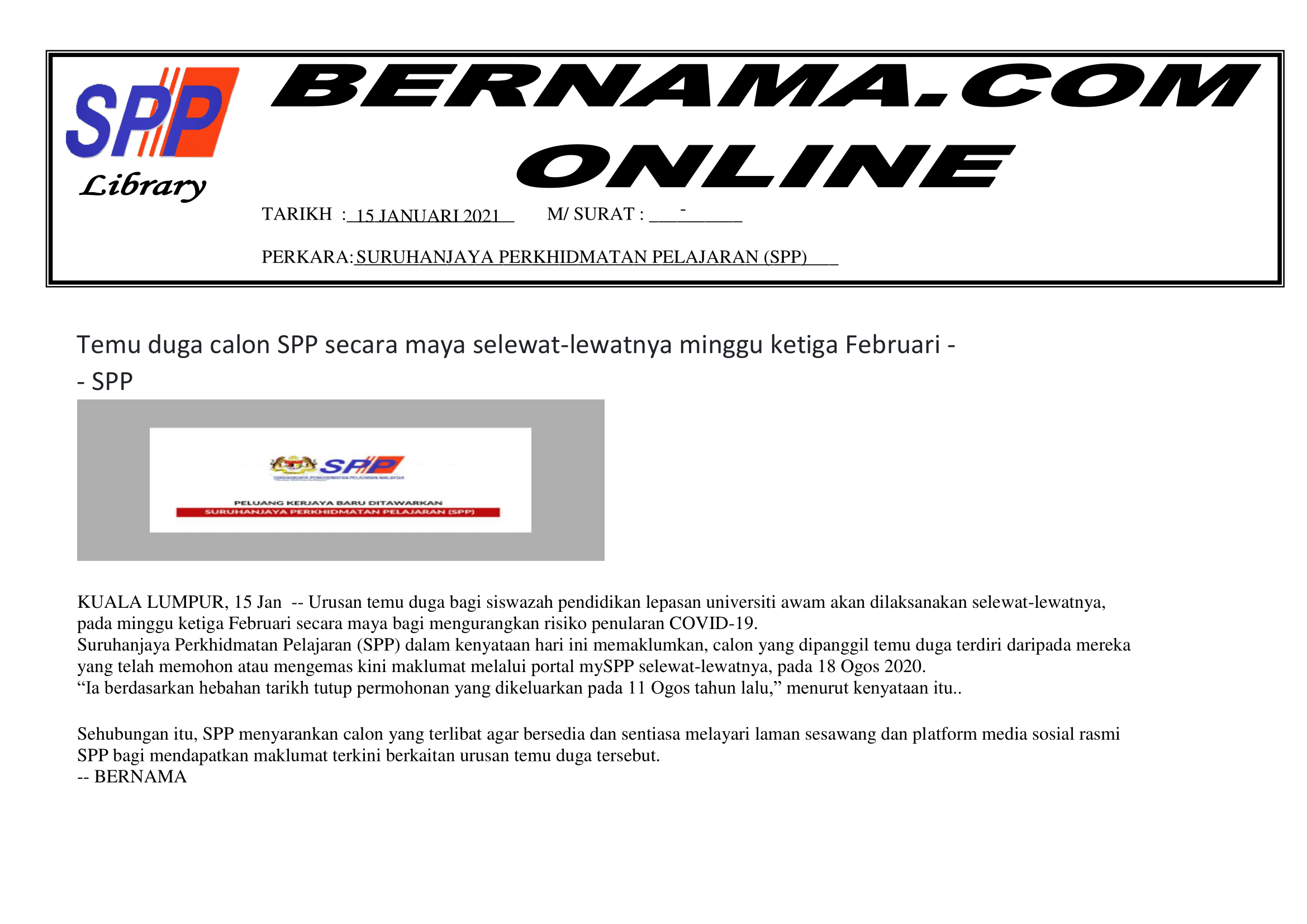 BERITA HARIAN 11 MAC 2021