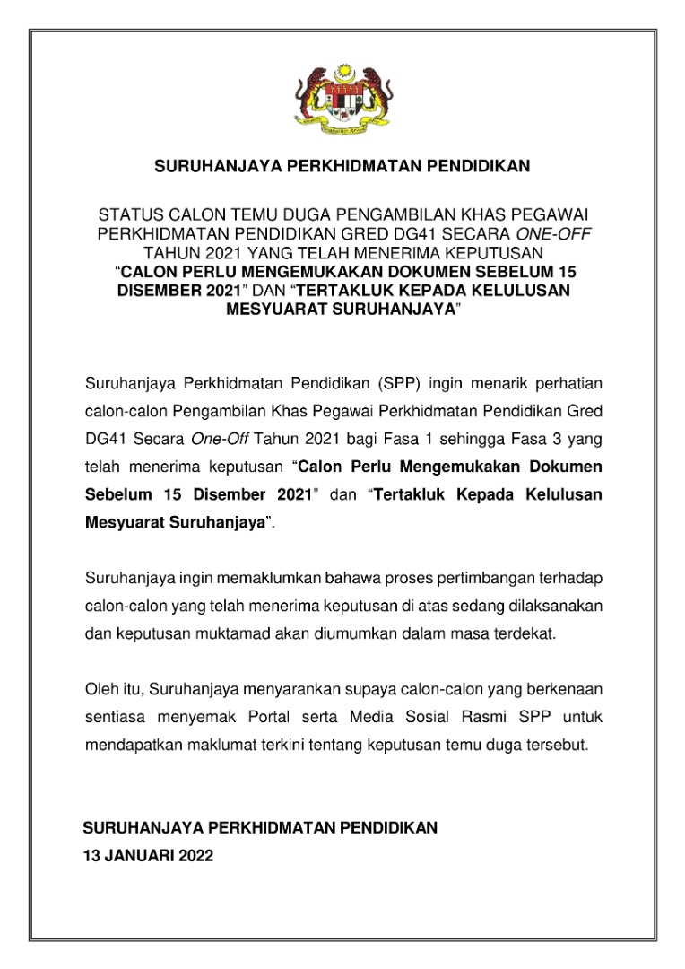 Hebahan Pengambilan One Off